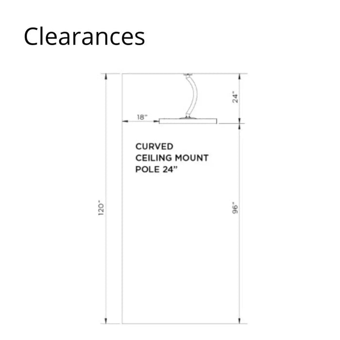 Bromic Heating 24" Curved Ceiling Mount Pole for Eclipse Smart-Heat Electric Pendant Heater Bromic Heating Dreamwood Living