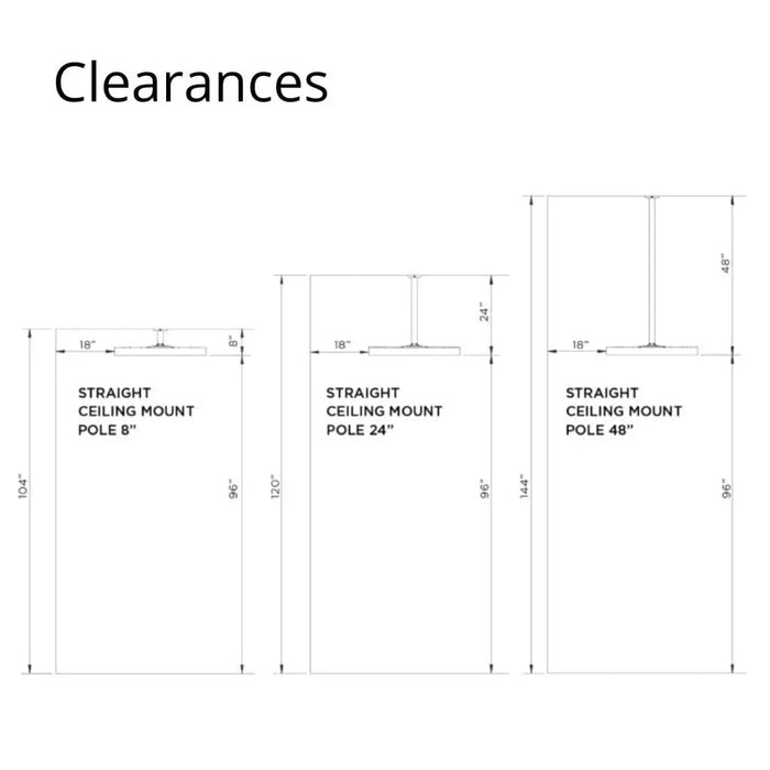 Bromic Heating Straight Ceiling Mount Pole for Eclipse Smart-Heat Electric Pendant Heater Bromic Heating Dreamwood Living