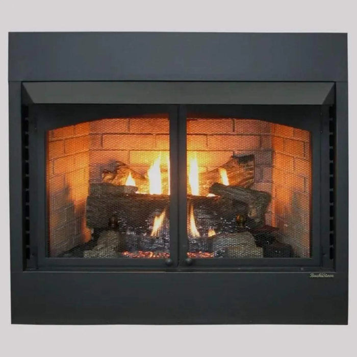 Buck Stove Model ZCBBXL Vent Free Builder Series Gas Firebox with Oak Logs Buck Stove