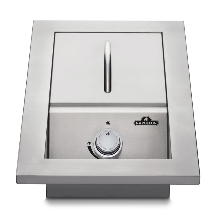 13" Built-in 500 Series Single Range Top Drop-in Burner – with cooking grids, burners, front view
