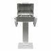 Coyote C1ELCT21 pedestal with the grill lid open and both side shelves folded down