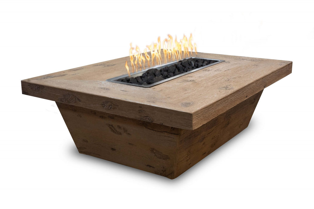 The Outdoor Plus 48" Carson Fire Pit 16" Tall – GFRC Woodgrain