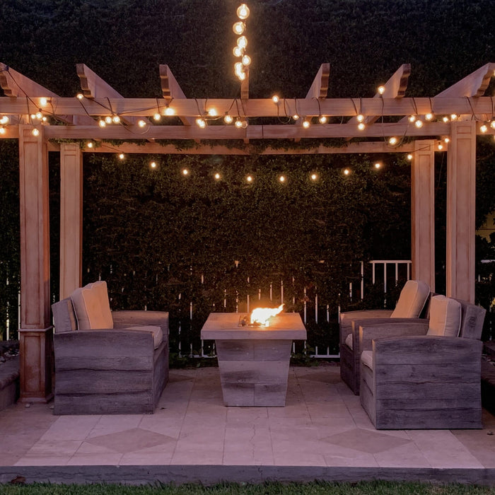 The Outdoor Plus 48" Carson Fire Pit 16" Tall – GFRC Woodgrain