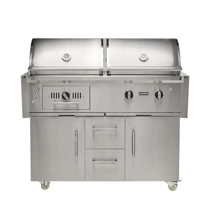 Coyote 50" Freestanding Hybrid Gas & Charcoal Grill - C3HY50+C3HY50CT Coyote Outdoor Living Dreamwood Living