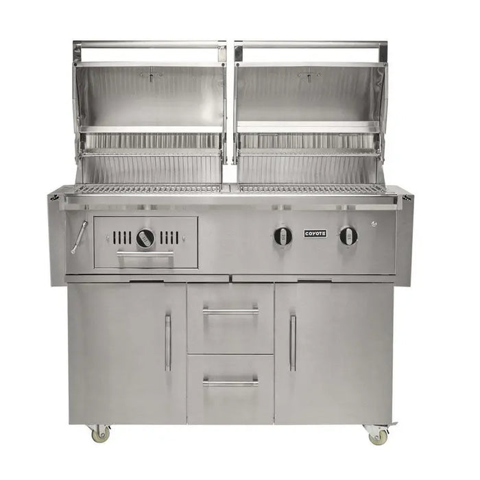 Coyote 50" Freestanding Hybrid Gas & Charcoal Grill - C3HY50+C3HY50CT Coyote Outdoor Living Dreamwood Living