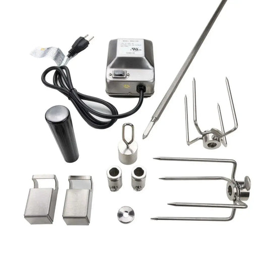 Coyote C3ROT30 rotisserie kit for 30" grills: motor, spit rod, forks and brackets