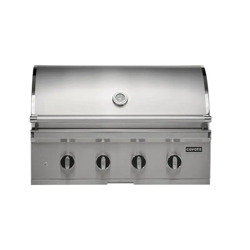 Coyote CL-Series 36" built-in gas grill C3CL36, front view with hood closed