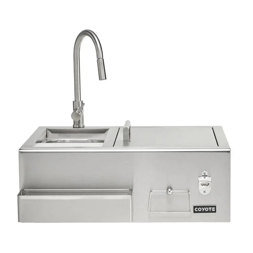 Coyote C3RC 30" refreshment center with faucet, front view