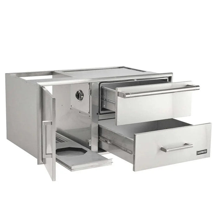 Coyote Outdoor 42" Access Door With Storage & Warming Drawer Combo - C3-CDWD Coyote Outdoor Living Dreamwood Living