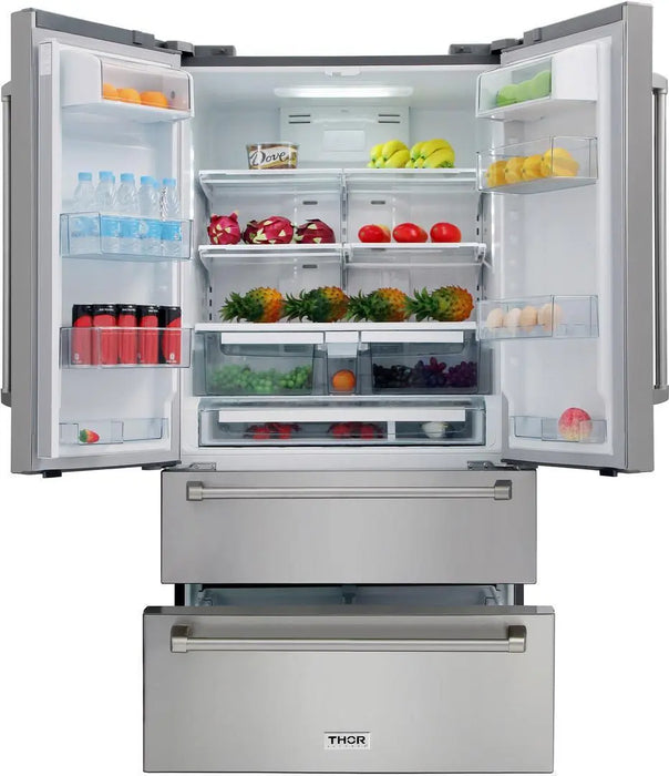 DISCONTINUED Thor Kitchen 36" Counter Depth Refrigerator Stainless Steel, HRF3601F Thor Kitchen