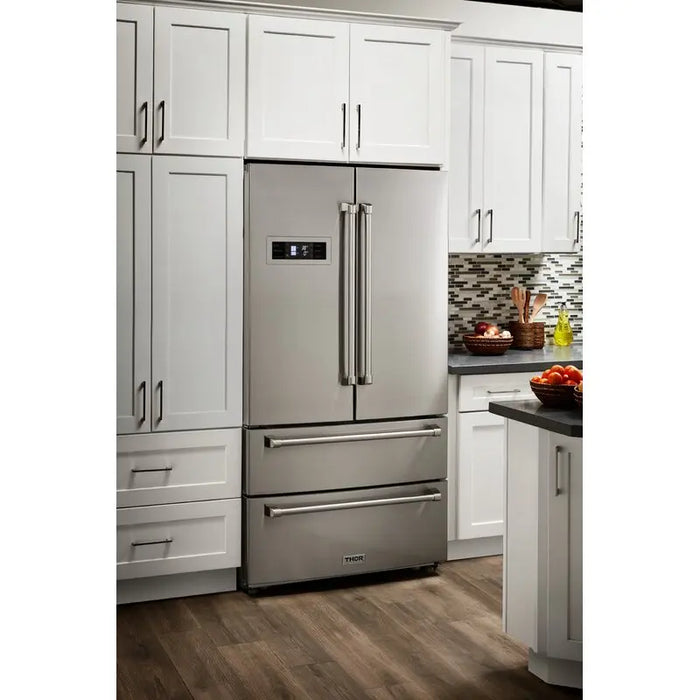 DISCONTINUED Thor Kitchen 36" Counter Depth Refrigerator Stainless Steel, HRF3601F Thor Kitchen