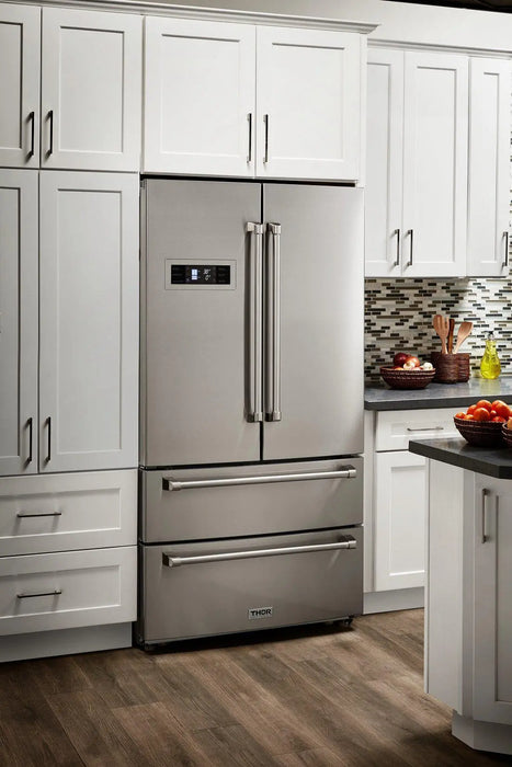 DISCONTINUED Thor Kitchen 36" Counter Depth Refrigerator Stainless Steel, HRF3601F Thor Kitchen