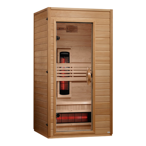 Dynamic Martin 1-2 Person Full Spectrum Near Zero EMF Infrared Sauna - Canadian Hemlock