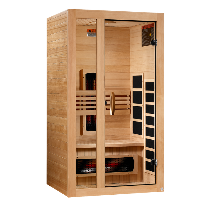 Dynamic Gracia 1-2 Person Full Spectrum Near Zero EMF Infrared Sauna - Canadian Hemlock