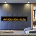 Dimplex Ignite Evolve 100" Linear Electric Fireplace - installed flush in a navy paneled wall