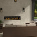 Dimplex Ignite Evolve 74" Linear Electric Fireplace - installed in a stucco wall on a covered patio