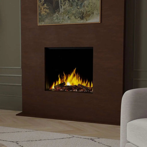 Dimplex Ignite Quest 30" Electric Fireplace QST30 - installed in a dark wood surround