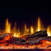 Dimplex Ignite Ultra 50" Built-in Linear Electric Fireplace - close-up of the Multi-Fire flame and log set, flame style 1