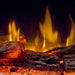 Dimplex Ignite Ultra 50" Built-in Linear Electric Fireplace - close-up of the Multi-Fire flame and log set, flame style 2