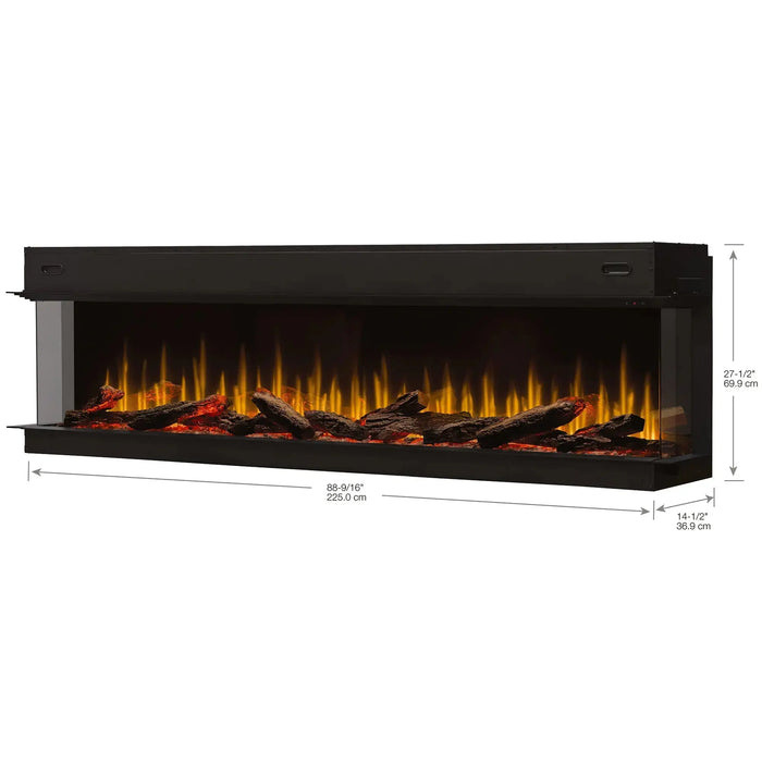 Dimplex Ignite Ultra 88" Built-in Linear Electric Fireplace - dimensions drawing with width, height and depth