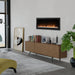 Dimplex Multi-Fire 36" Slim Linear Electric Fireplace - wall-mounted above a sideboard in a reading room