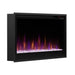 Dimplex Multi-Fire 36" Slim Linear Electric Fireplace - angled view from the left with purple flame