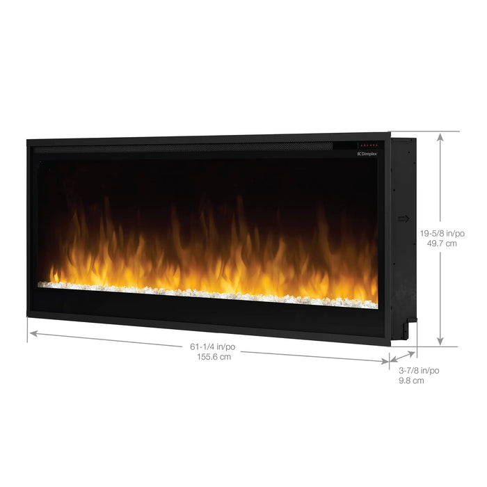 Dimplex Multi-Fire 60" Slim Linear Electric Fireplace - dimensions drawing with width, height and depth