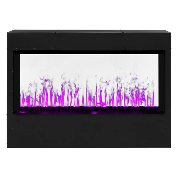 Dimplex Optimyst RGB Pro Box 40" Vapor Fireplace - front view with magenta flame