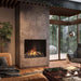 Dimplex Optimyst e-MatriX 35" Electric Firebox, Front-Facing FEF3226L1 - installed in a bronze tile column