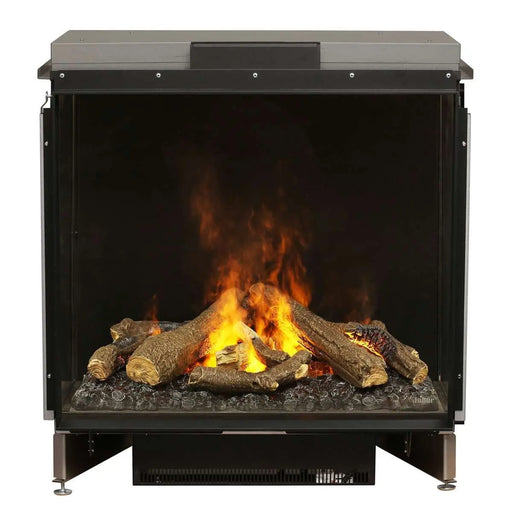 Dimplex Optimyst e-MatriX 35" Electric Firebox, Front-Facing FEF3226L1 - front view with logs and flames