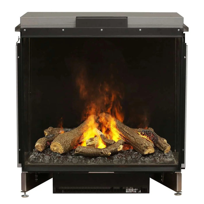 Dimplex Optimyst e-MatriX 35" Electric Firebox, Front-Facing FEF3226L1 - front view with logs and flames