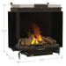 Dimplex Optimyst e-MatriX 37" Electric Firebox, Left-Facing FEF3226L2L - angled view with dimensions
