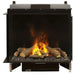 Dimplex Optimyst e-MatriX 37" Electric Firebox, Left-Facing FEF3226L2L - front view with logs and two-sided glass