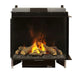 Dimplex Optimyst e-MatriX 37" Electric Firebox, Right-Facing FEF3226L2R - front view with logs and two-sided glass