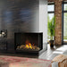 Dimplex Optimyst e-MatriX 37" Electric Firebox, Right-Facing FEF3226L2R - corner installation in a dark marble wall