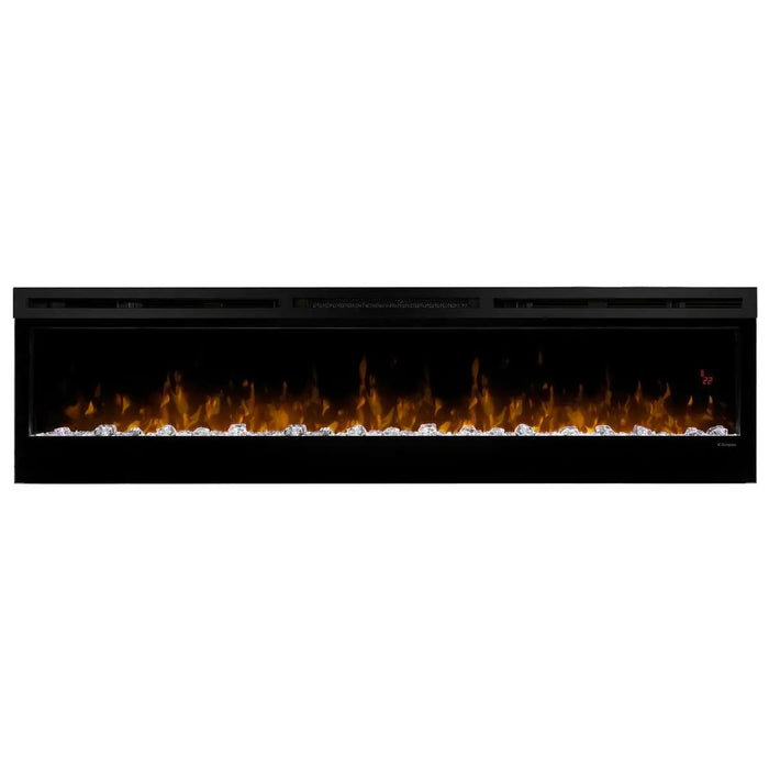 Dimplex Prism Linear Electric Fireplace - front view with orange flames (view 3)
