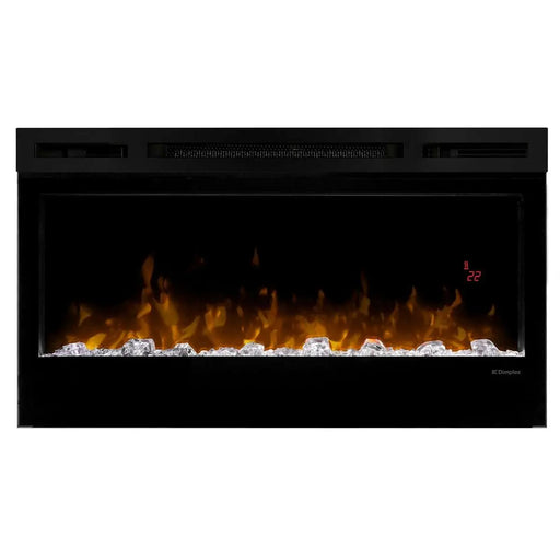 Dimplex Prism Linear Electric Fireplace - front view with orange flames
