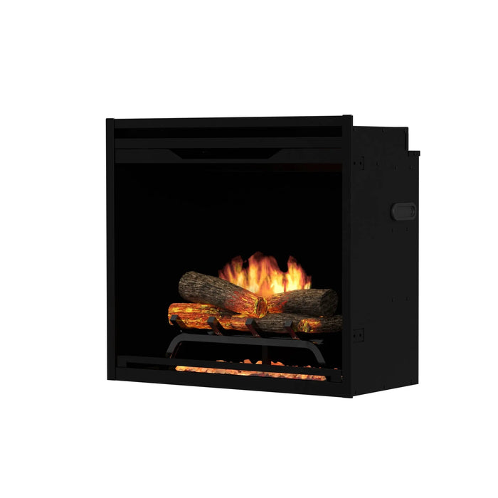 Dimplex Revillusion 24" Built-In Electric Firebox, Black REV24-BL - angled view from the right