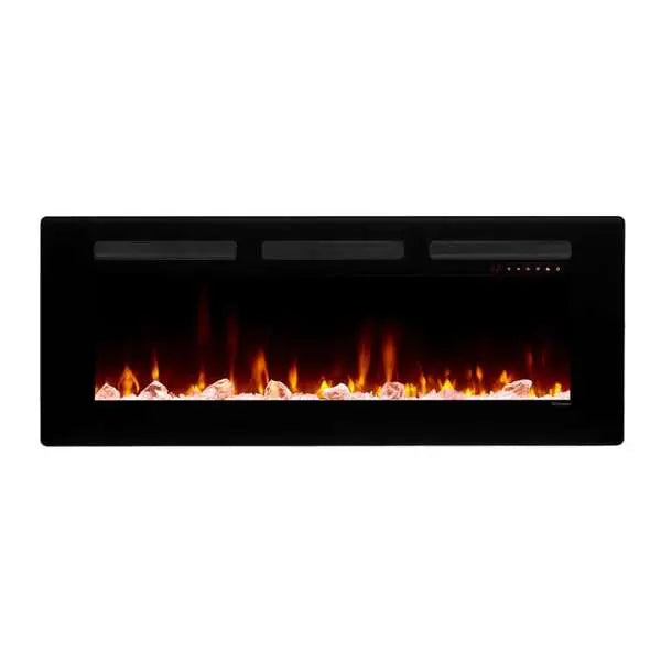 Dimplex Sierra Linear Electric Fireplace - front view with orange flames