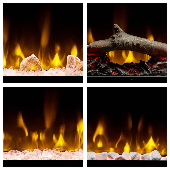Dimplex Sierra Linear Electric Fireplace - four media options including crystals, driftwood and pebbles