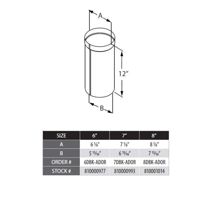 DuraVent 12" Length DuraBlack Oval-To-Round Stovepipe Adapter