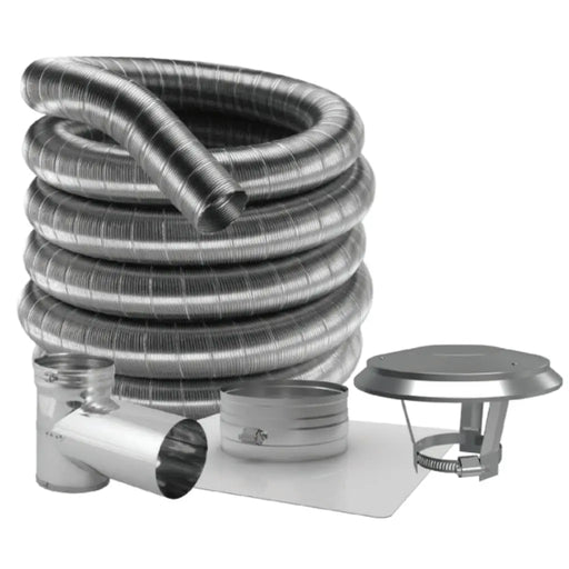 DuraVent 20' Flex Pipe Length DuraFlex 304 Stainless Steel Tee Kit DuraVent Dreamwood Living
