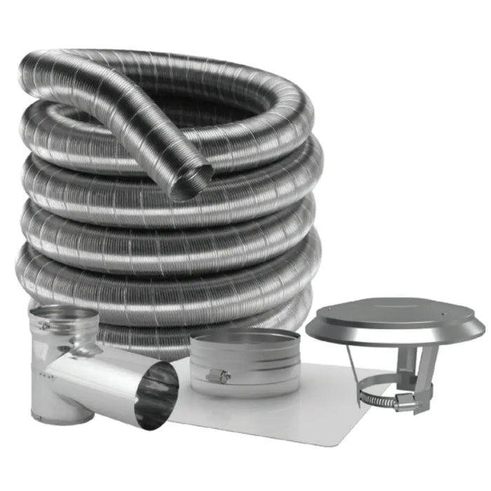 DuraVent 20' Flex Pipe Length DuraFlex 304 Stainless Steel Tee Kit DuraVent Dreamwood Living