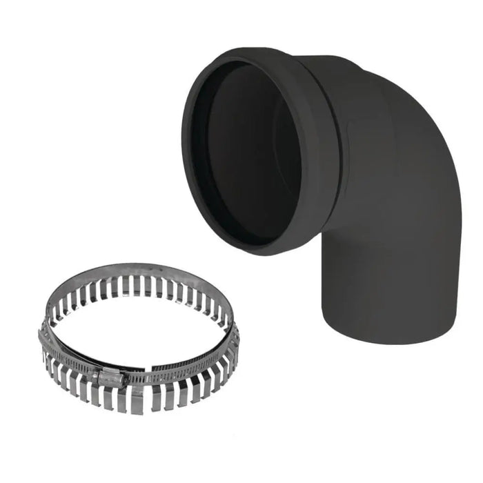 DuraVent 2"-6" Inner Diameter PolyPro Black UV-Resistant 90-Degree Elbow DuraVent Dreamwood Living