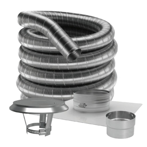 DuraVent 30' Flex Pipe Length DuraFlex 304 Stainless Steel Basic Kit DuraVent Dreamwood Living