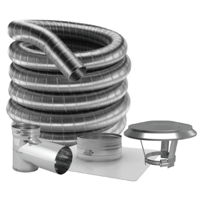 DuraVent 35' Flex Pipe Length DuraFlex 304 Stainless Steel Tee Kit DuraVent Dreamwood Living