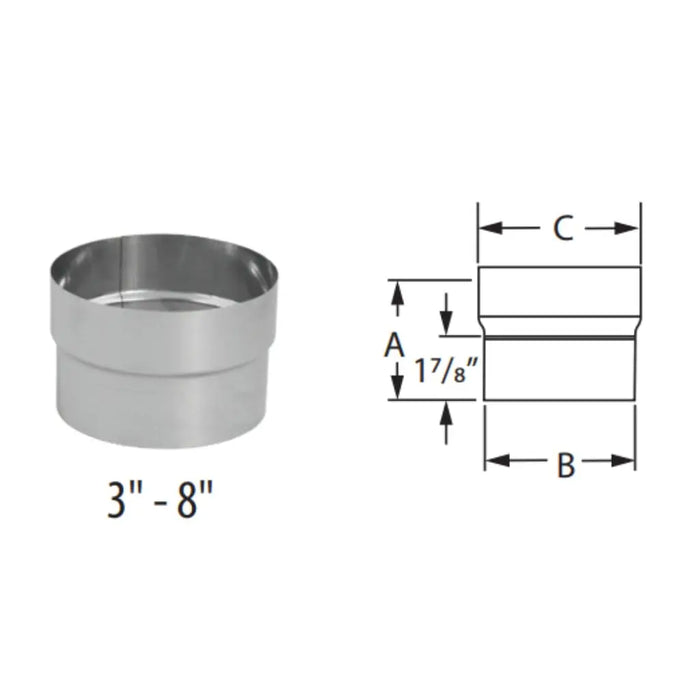 DuraVent 3"-12" Inner Diameter DuraFlex SS Connector DuraVent Dreamwood Living