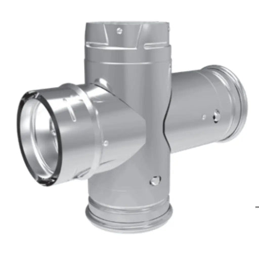 DuraVent 3"-4" Inner Diameter PelletVent Pro Double Tee With Clean-Out Tee Cap DuraVent Dreamwood Living