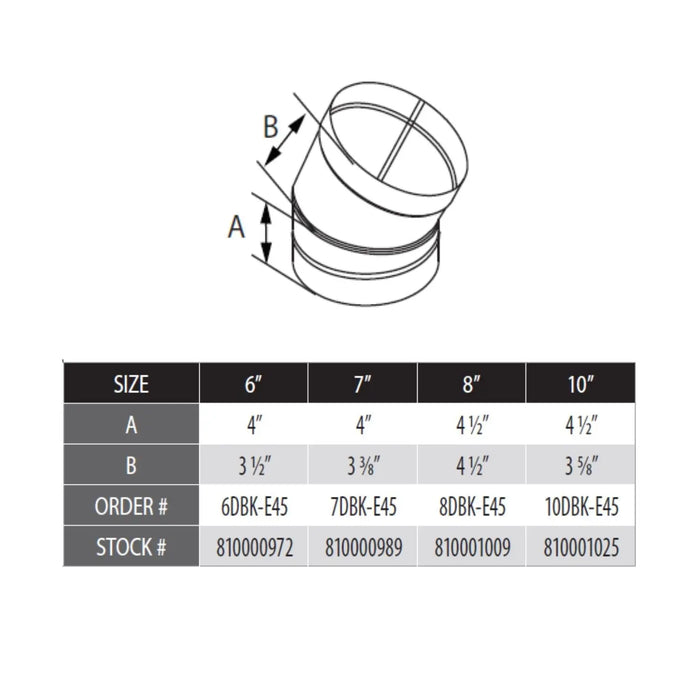 DuraVent 45-Degree DuraBlack Elbow