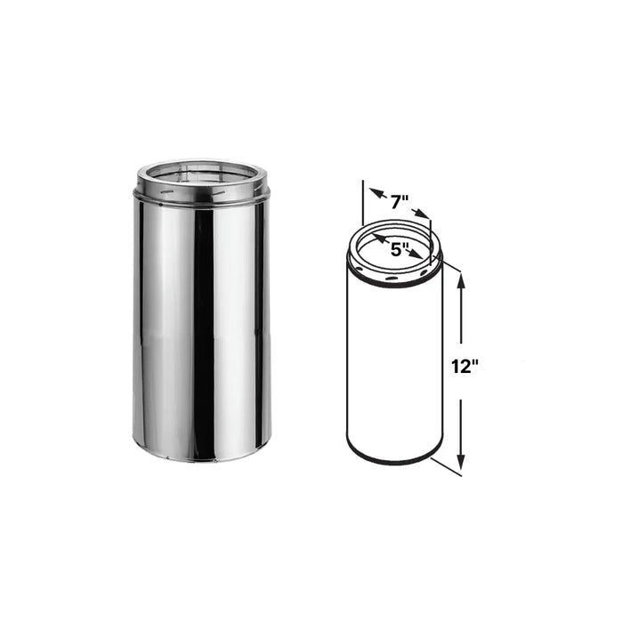 DuraVent 5DT-12SS DuraTech 5-Inch Stainless Steel Diameter Chimney Pipe, 12-Inches DuraVent Dreamwood Living